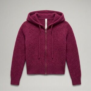 Aritzia Babaton Burgundy Cashmere Hooded Sweater